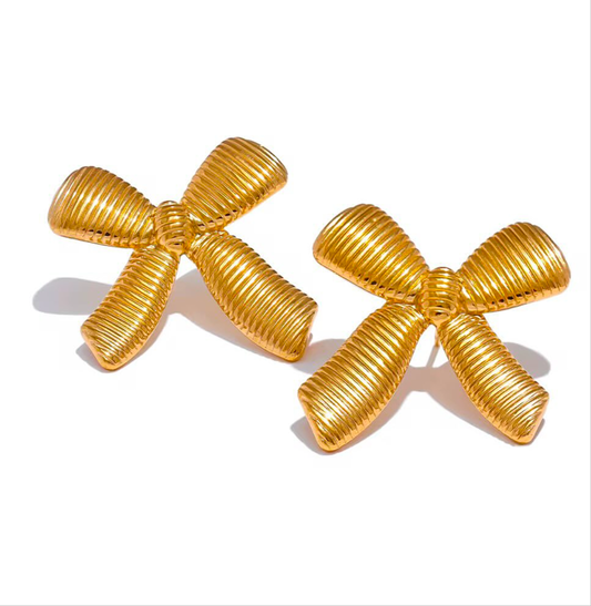 Bow earrings-18k